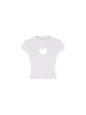 SKIMS Worn in Jersey Heart Baby Tee White -Snow BNWT